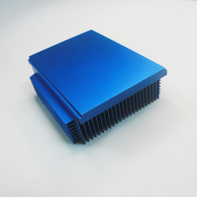 Blue Anodizing Aluminum Profile Heat Sink With Fins High Density AL6063-T5